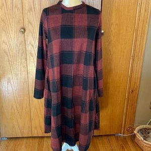 Long sleeve plaid dress